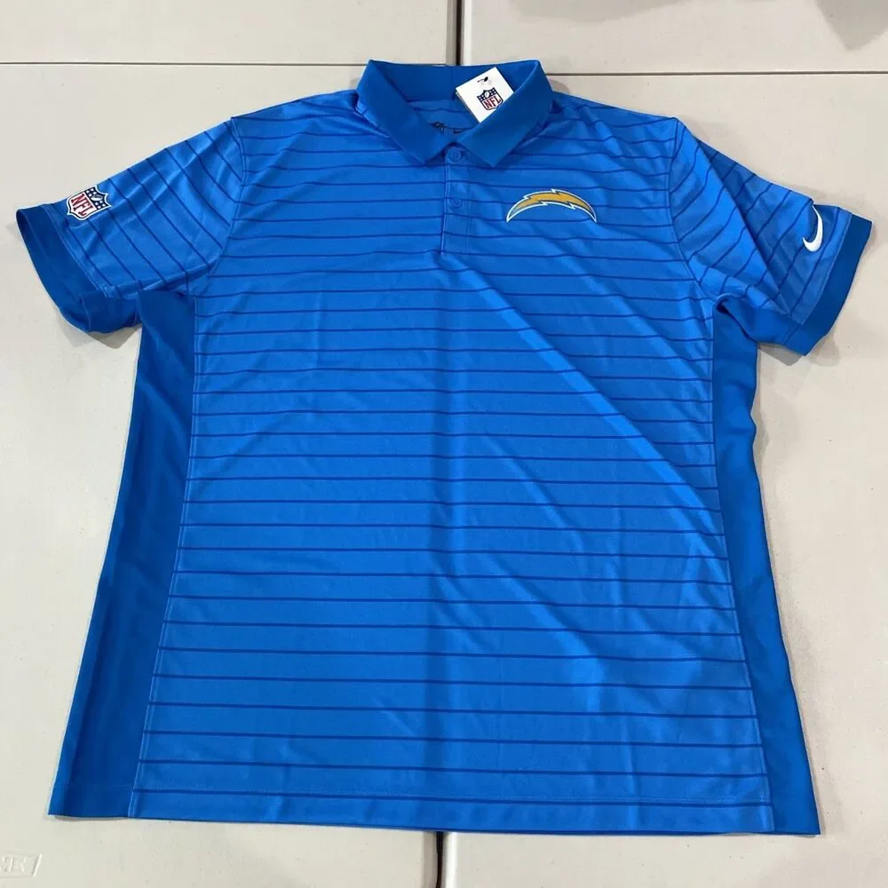 NWT Nike Team Apparel LA Chargers NFL DriFIT Polo Mens XL Blue Los Angeles